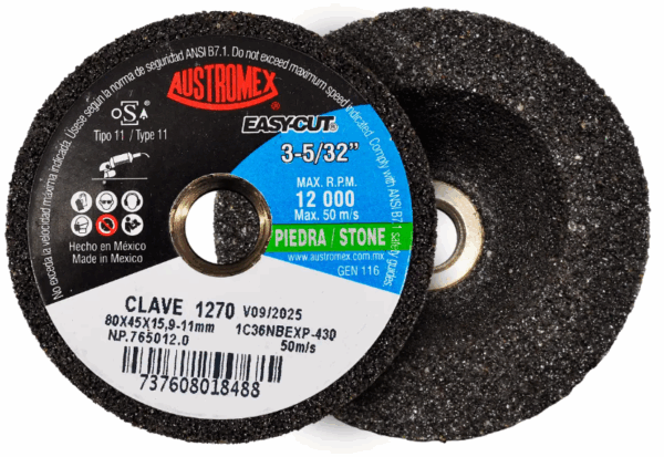 COPA ABRASIVA 80X45X15.9-11MM (3-5/32) P/DESBASTE G-36 EASY-CUT, AUSTROMEX - Image 2