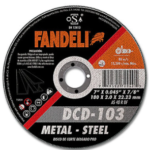 DISCO DE CORTE 7" X 5/64 X 7/8" (METAL-STEEL) DCD-103 FANDELI