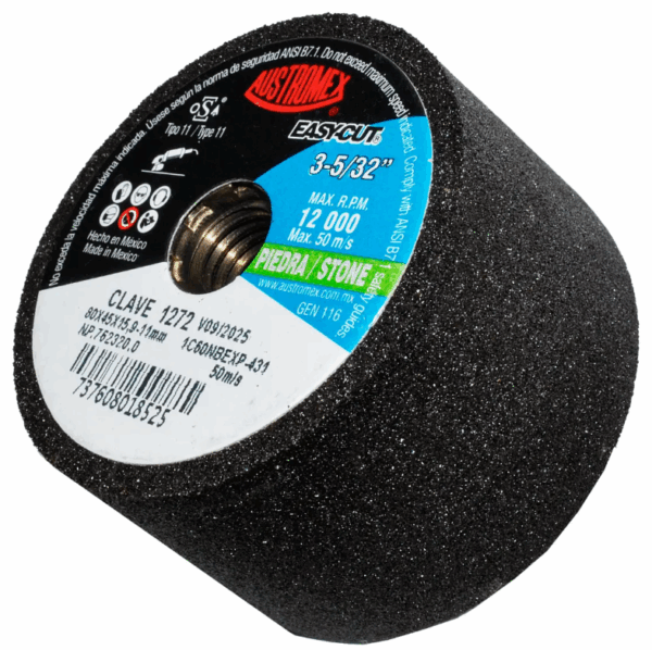 COPA ABRASIVA 80X45X15.9-11MM (3-5/32) P/DESBASTE, G-60 EASY-CUT, AUSTROMEX