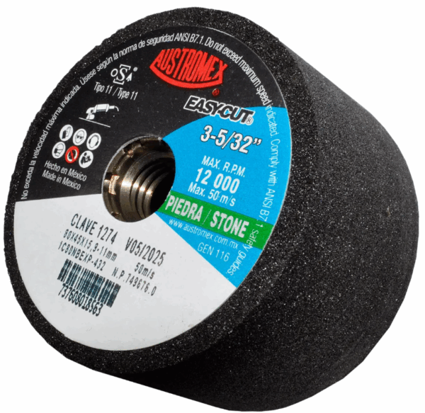 COPA ABRASIVA 80 X 45 X 15.9-11MM (3-5/32) P/DESBASTE G-80, EASY-CUT, AUSTROMEX