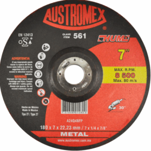 DISCO DE DESBASTE METAL 7 x 1/4 X 7/8 AUSTROMEX