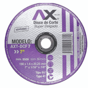 DISCO DE CORTE 7" X 1.6MM X7/8" AXTECH