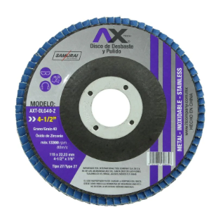 DISCO LAMINADO ZIRCONIO 4-1/2" X 7/8" (G40) AXTECH