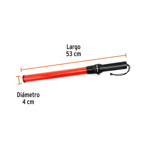 Bastón luminoso de 53 cm con luz LED y clip para cinturón - Image 2