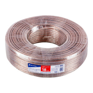 Rollo 100 m cable polarizado transparente p/bocina 18 AWG