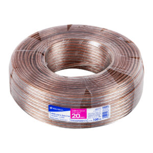 Rollo 100 m cable polarizado transparente p/bocina 20 AWG