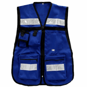 CHALECO BRIGADISTA C/REFLEJANTE Y BOLSAS AZUL REY