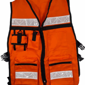 CHALECO BRIGADISTA C/REFLEJANTE Y BOLSAS ANARANJADO