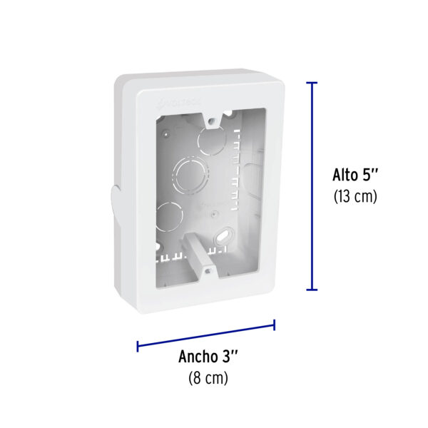 Caja de contactos p/canaleta 3" x 5", blanca, Volteck - Image 3