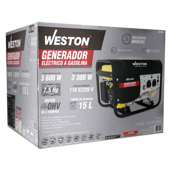GENERADOR ELECTRICO A GASOLINA 3600W (INICIO MANUAL) - Image 4