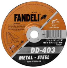 DISCO DE DESBASTE 7" X1/4 X 7/8 (METAL-STEEL) DD-403 FANDELI