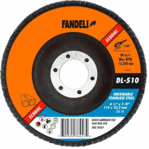 DISCO LAMINADO G-40 4-1/2" X 7/8" (XIRC-INOX ) DL-510 FANDELI