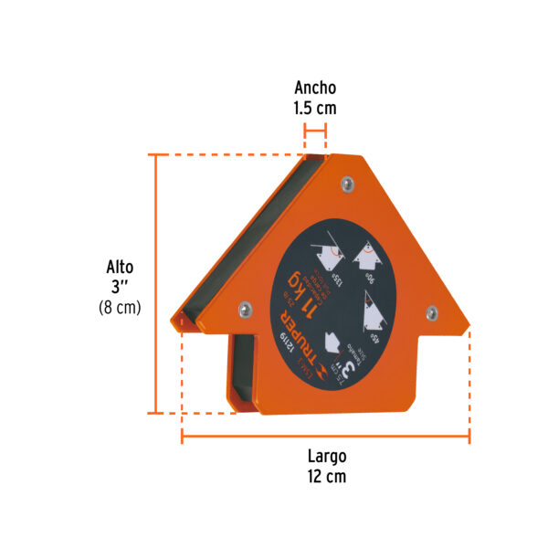 Escuadra magnética 3" para soldar, capacidad 11 kg, TRUPER - Image 3