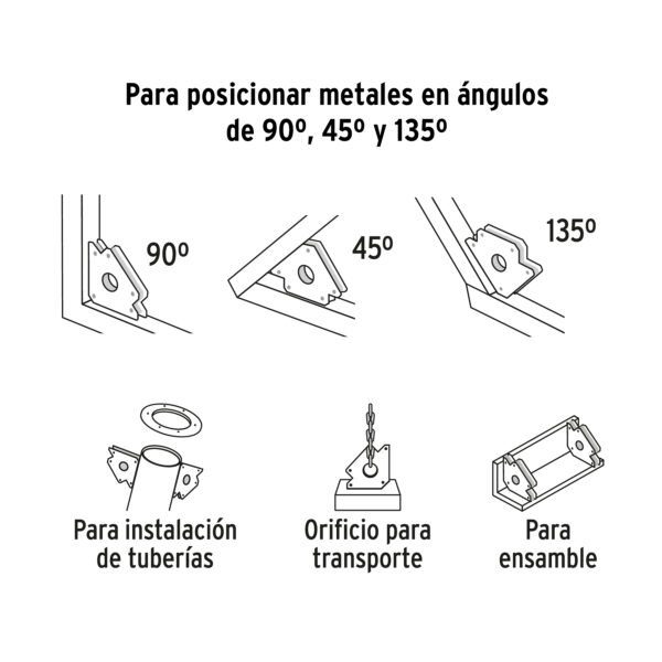 Escuadra magnética 3-1/4" para soldar, capacidad 25 kg - Image 2