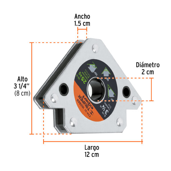 Escuadra magnética 3-1/4" para soldar, capacidad 25 kg - Image 3