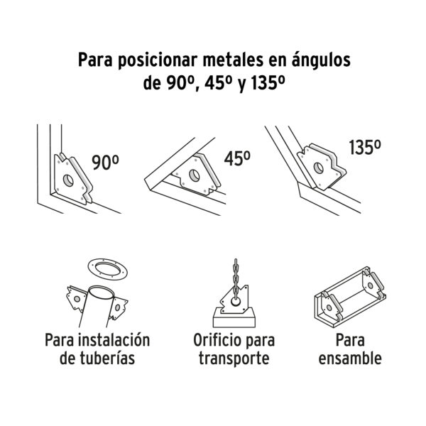 Escuadra magnética 4-3/8" para soldar, capacidad 50 kg - Image 2