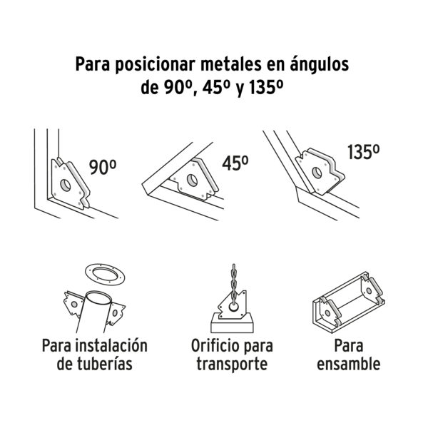 Escuadra magnética 5-1/2" para soldar, capacidad 70 kg - Image 2