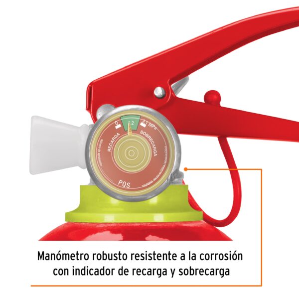Extintor portátil recargable 0.5 kg, polvo tipo ABC, Truper - Image 2