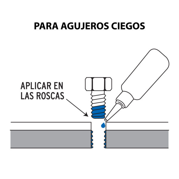 Fijador de roscas, removible, 10 ml, azul, Truper - Image 3