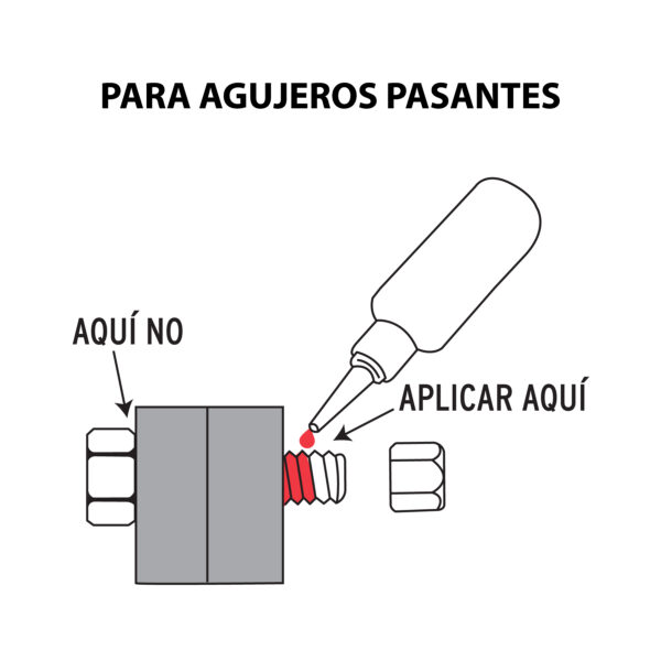 Fijador de roscas, permanente, 10 ml, rojo, Truper - Image 2