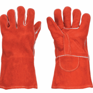 GUANTE SOLDADOR ROJO CON HILO KEVLAR Y REFUERZO