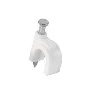 Bolsa c/500 grapas blancas 10 mm p/cable redondo
