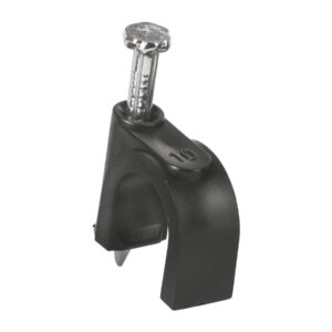 Bolsa c/20 grapas negras 10 mm p/cable redondo
