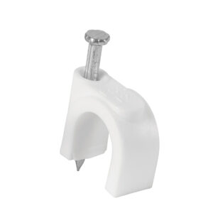 Bolsa c/20 grapas blancas12 mm p/cable redondo