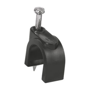 Bolsa c/20 grapas negras 12 mm para cable redondo