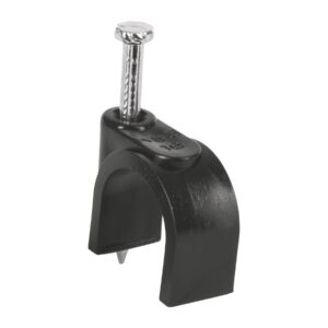 Bolsa c/20 grapas negras 16 mm p/cable redondo