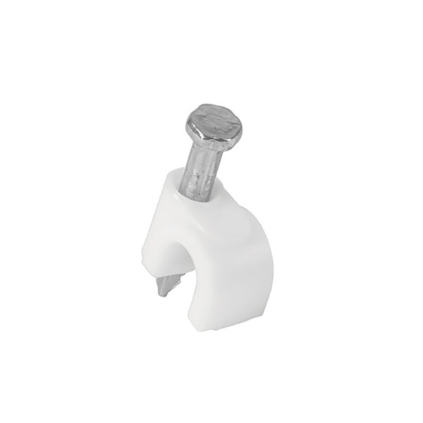 Bolsa c/20 grapas blancas 5 mm p/cable redondo