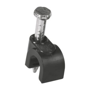 Bolsa c/20 grapas negras 5 mm p/cable redondo