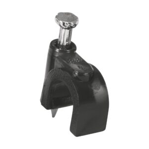 Bolsa c/20 grapas negras 8 mm p/cable redondo