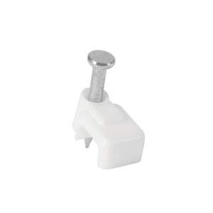 Bolsa c/20 grapas blancas 3 x 6 mm p/cable plano