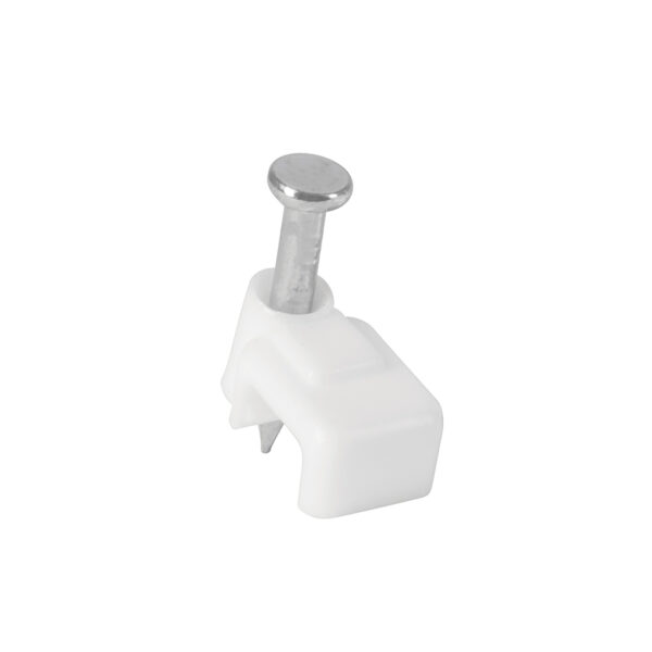 Bolsa c/20 grapas blancas 3 x 6 mm p/cable plano
