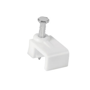 Bolsa c/20 grapas blancas 5 x 8.5 mm p/cable plano