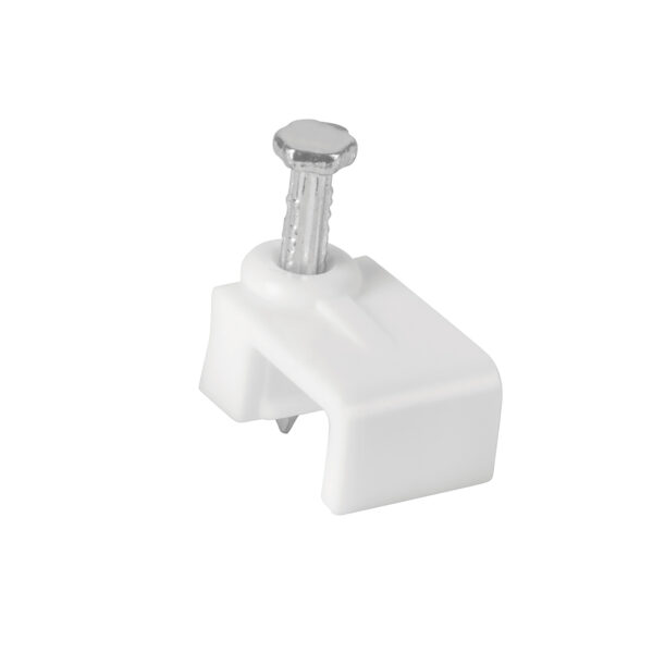 Bolsa c/20 grapas blancas 5 x 8.5 mm p/cable plano