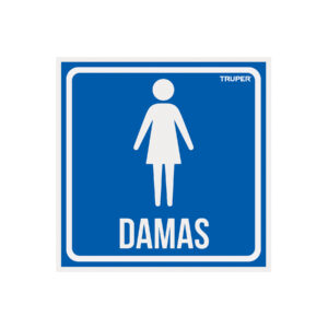 Letrero de señalización "DAMAS", 19 x 19 cm