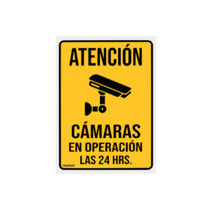 Letrero de señalización "CÁMARAS EN OPERACIÓN", 25 x 34 cm