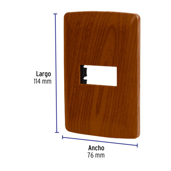 Placa 1 módulo de ABS, línea Italiana, acabado madera - Image 2
