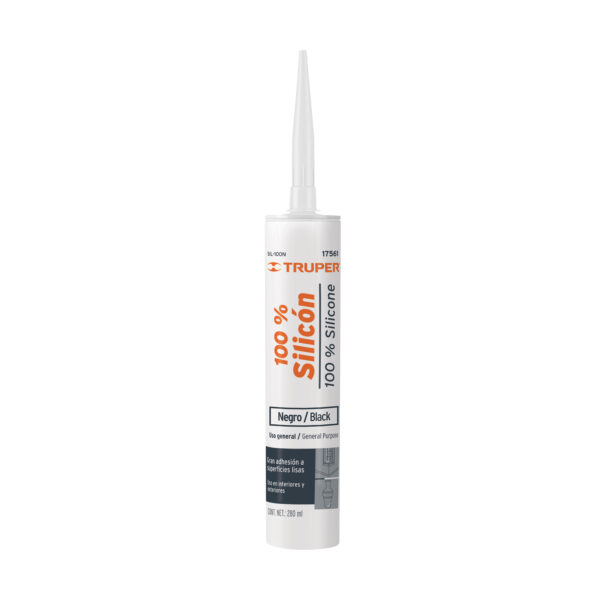 Sellador negro 100% silicón de 280 ml, Truper