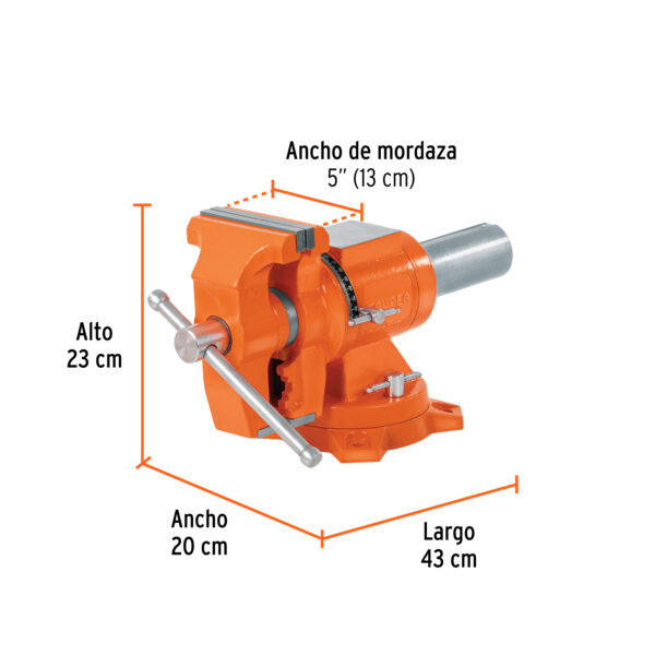 Tornillo de banco 5" multipropósito de hierro dúctil, Truper - Image 2