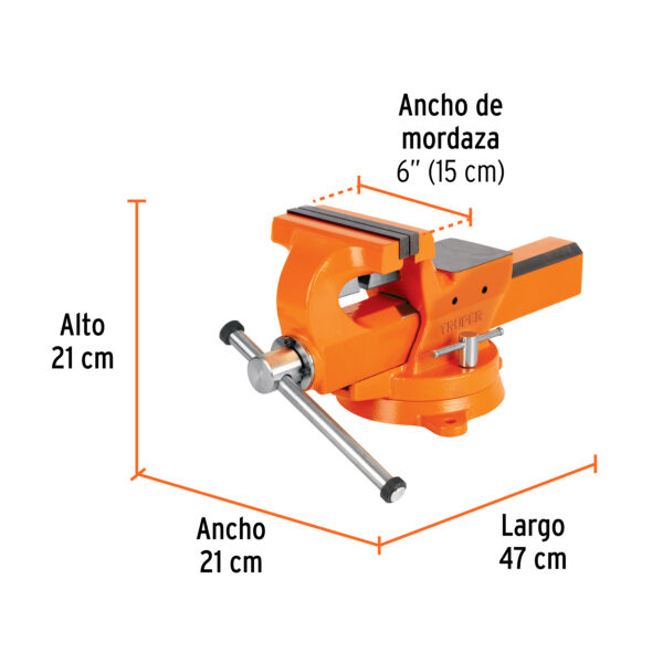 Tornillo de banco 6" industrial de hierro dúctil, Expert - Image 2