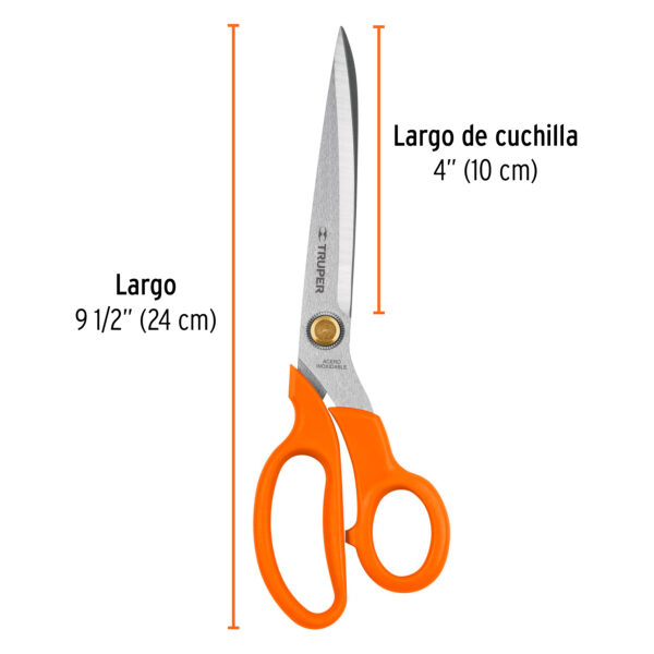 Tijera 9-1/2" de acero inoxidable para costura, TRUPER - Image 2