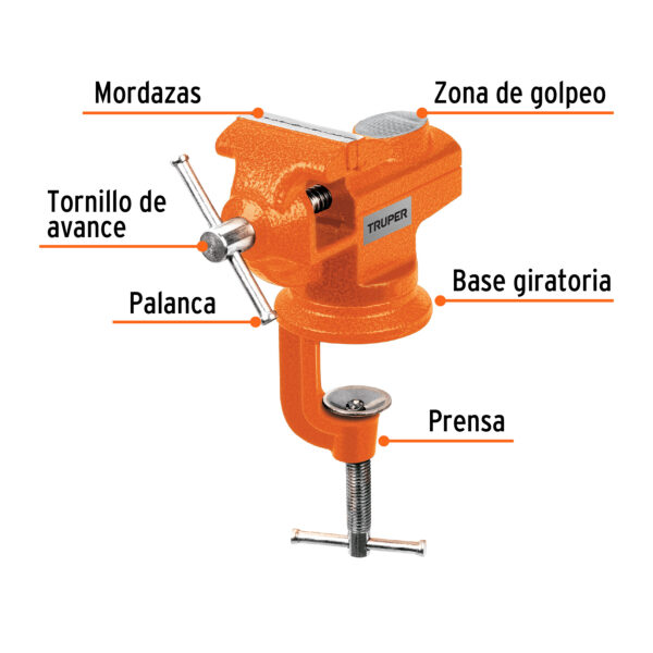 Tornillo de banco 2.5" para joyero, Truper - Image 2