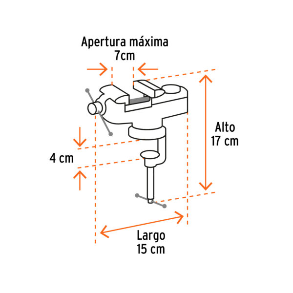Tornillo de banco 2.5" para joyero, Truper - Image 2