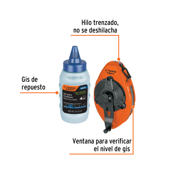 Tiralíneas metálico con gis, uso rudo, 30 m (100 ft), Expert - Image 2