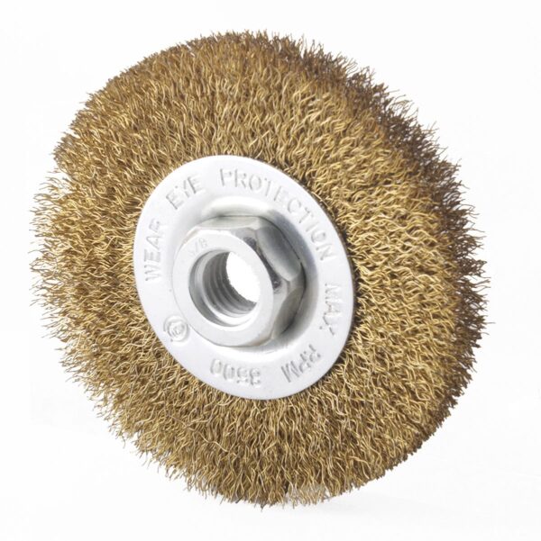 CEPILLO CIRCULAR ONDULADO 4" X 5/8"-11 ANCHO 1/2" A. LATONADO 0.012" WESTON