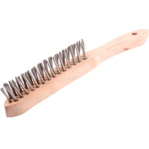 CEPILLO C/MANGO MADERA 3X14 PINCELES FORMA V A. INOXIDABLE .014" WESTON