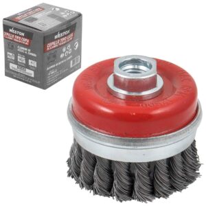 CEPILLO TIPO COPA TRENZADA C/ARO 3" ENT 5/8"-11 A. AL CARBON .014" WESTON